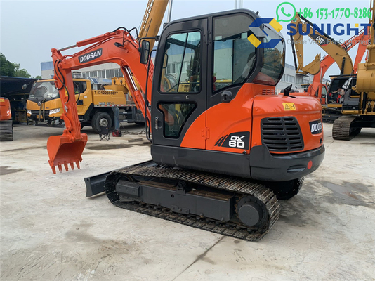 Doosan DX60-9C Mini Crawler Excavator de segunda mão Transmissão mecânica