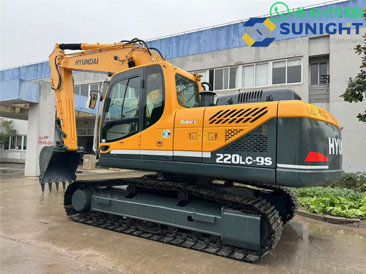 Segunda mão Low Hour Hyundai Crawler R220LC-9S Excavator Usado Motor Poderoso R220LC R220 220 20 Ton Digger